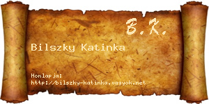 Bilszky Katinka névjegykártya